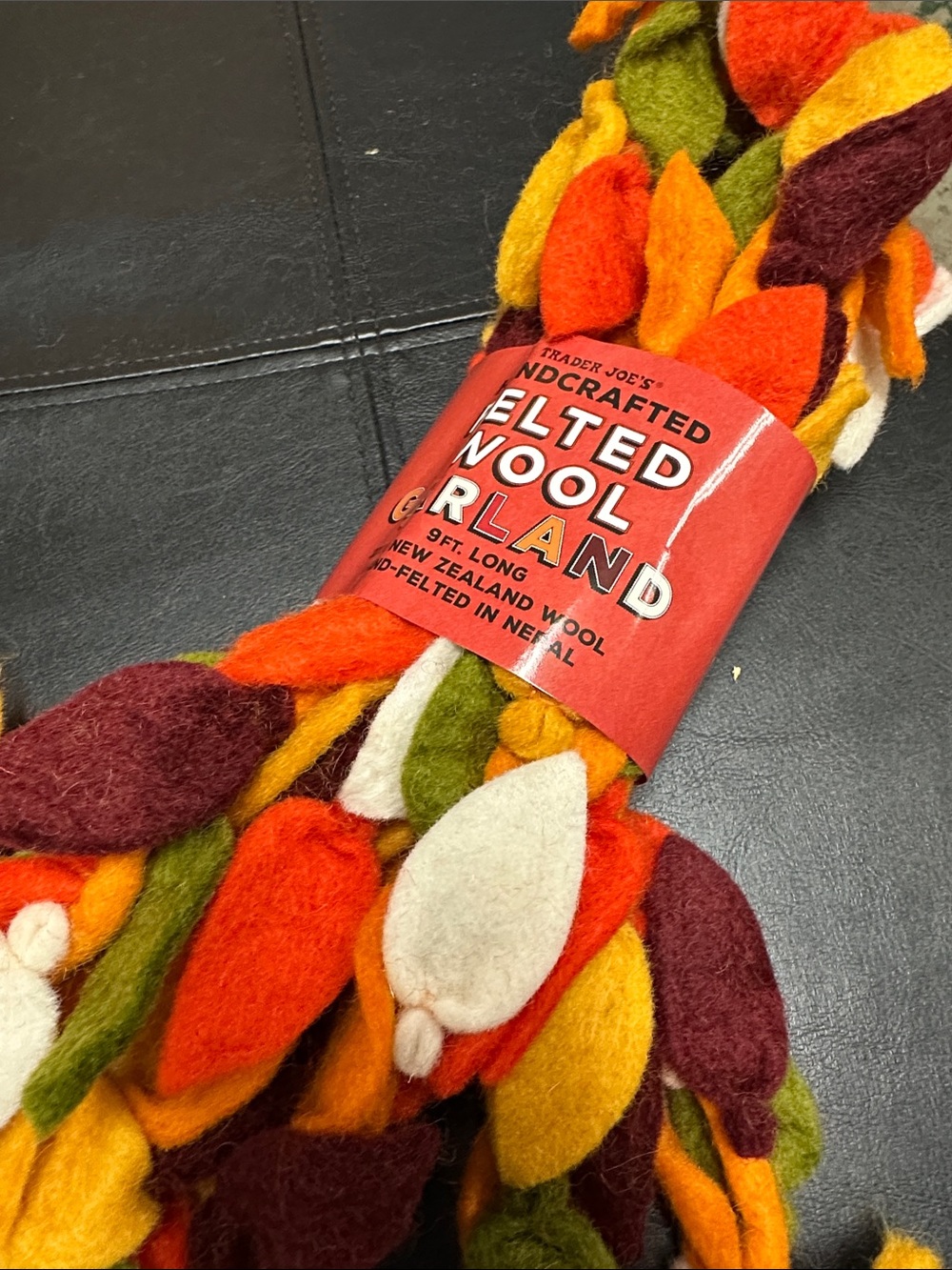 Trader Joe’s 2026handcrafted felted fall themed wool garland.Hand felted in Nepa